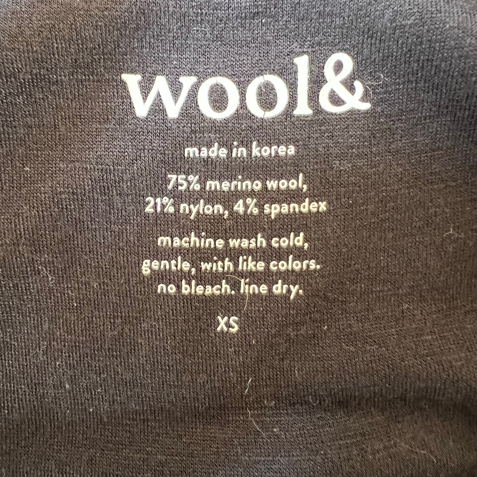 Wool& Black Merino Wool Midi Dress Women’s Xs Long Sleeve A-Line Stretch — image 4 of 4